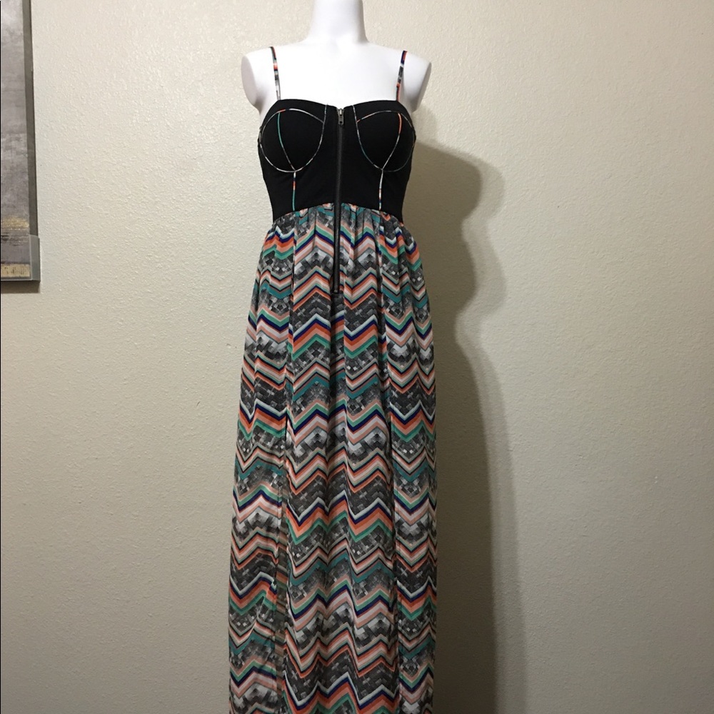 Material Girl Maxi Chevron Mosaic Dress